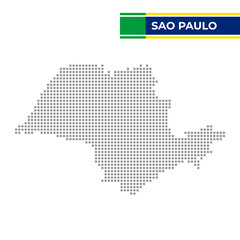 Dotted map of the State of Sao Paulo in Brazil