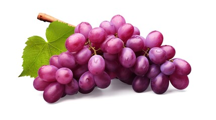 Fototapeta premium Bunch of Purple Grapes Isolated on Transparent Background