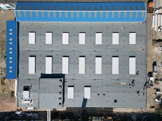 building roof from the sky