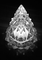 Black and white plastic gem