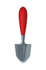 A spade, a small shovel for working in the garden and vegetable garden. Garden tools. A tool for loosening, digging, and planting plants. Vector illustration