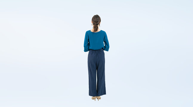 Full body photo of back view of white woman. (We also sell PNGs that are cropped and have transparent background. Please search for "PNG" from the creator link.)