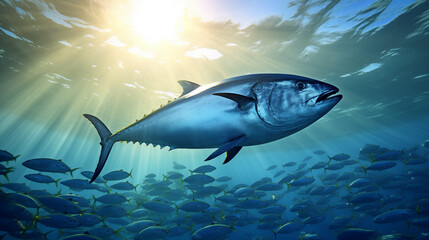 Fototapeta premium Big tuna in the sea