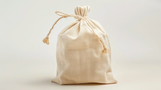 A bag with a string tied to it. Suitable for various concepts