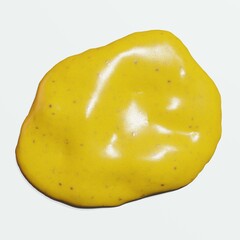 3d render of mustard sauce lines and swirls for food or restaurant kitchen concept