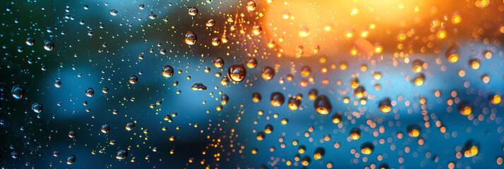Water Droplets on Glass During Daytime,
Glass sprinkled sticky with pieces of water in detail as surface or establishment - obrazy, fototapety, plakaty