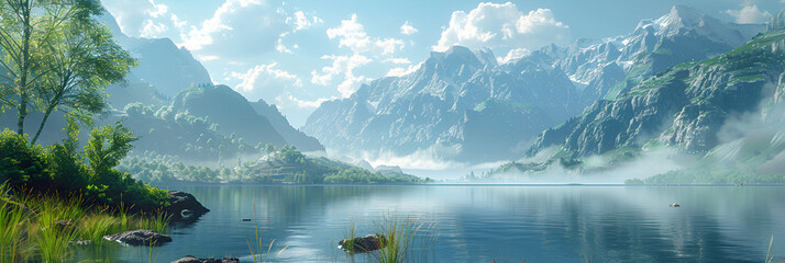 Web 3 Landscape,
Beautiful landscape with lake and mountains in the background
