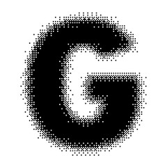 Black English Uppercase Letter G Pixel Bitmap