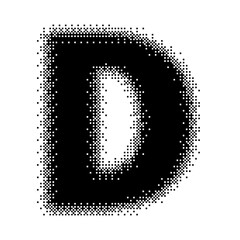 Black English Uppercase Letter D Pixel Bitmap