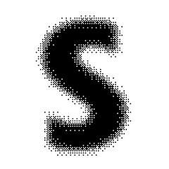 Black English Uppercase Letter S Pixel Bitmap