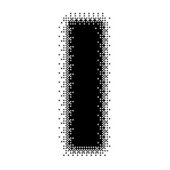Black English Uppercase Letter I Pixel Bitmap