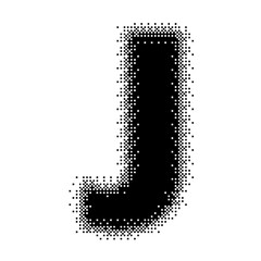 Black English Uppercase Letter J Pixel Bitmap