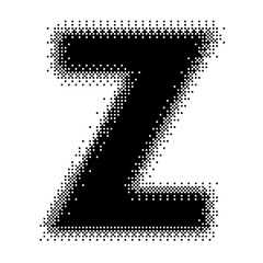 Black English Uppercase Letter Z Pixel Bitmap