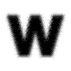 Black English Uppercase Letter W Pixel Bitmap