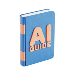 AI Guide Book Icon. 3d Rendering