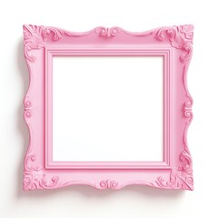 a pink frame with a white background