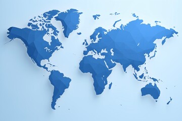 a blue world map