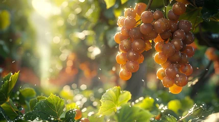 Crédence de cuisine en verre imprimé Jaune grapes in the vineyard