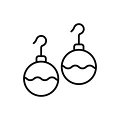 Pearl earring outline icons, minimalist vector illustration ,simple transparent graphic element .Isolated on white background