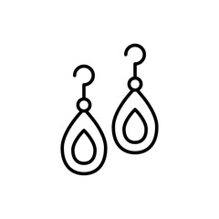 Earring outline icons, minimalist vector illustration ,simple transparent graphic element .Isolated on white background