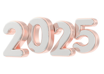 Happy New Year Number 2025 3d Render