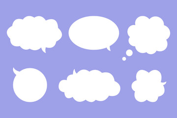 A collection of speech and thought bubbles