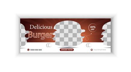 Vegetable and grocery Facebook cover banner design template for restaurant cover, banner, social media post, timeline cover, web banner, template