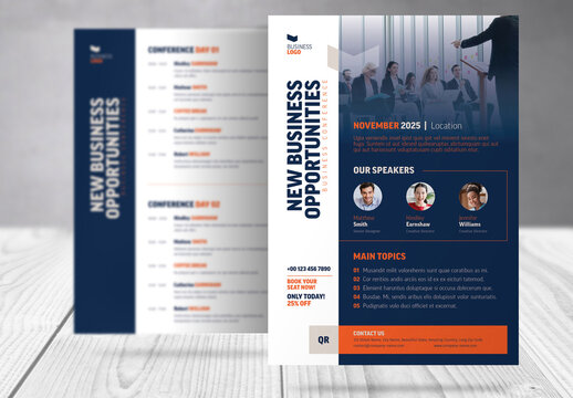 Business Conference Agenda and Program Flyer 
