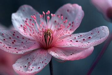 Close-up of Pink Flower ,
Beautiful wild Himalayan CherryPrunus cerasoides flower Sakura thailand blossoms 