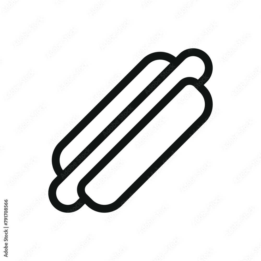 Wall mural Hot dog isolated icon, sausage bun vector symbol with editable stroke