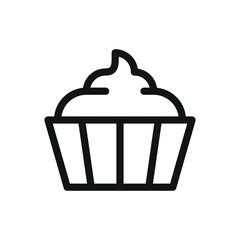 Cupcake isolated icon, muffin cake vector symbol with editable stroke