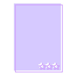 Cute Pastel Baby Note Frame with Star Icon. Soft Colored Border with Purple Line Template. Vintage Gently Baby Frame Decoration Element.  - 791709360