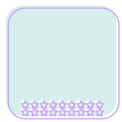 Cute Pastel Baby Note Frame with Star Icon. Soft Colored Border with Purple Line Template. Vintage Gently Baby Frame Decoration Element.  - 791709368