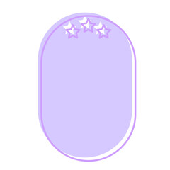 Cute Pastel Baby Note Frame with Star Icon. Soft Colored Border with Purple Line Template. Vintage Gently Baby Frame Decoration Element. 