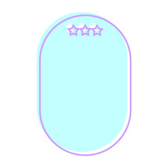 Cute Pastel Baby Note Frame with Star Icon. Soft Colored Border with Purple Line Template. Vintage Gently Baby Frame Decoration Element.  - 791709529