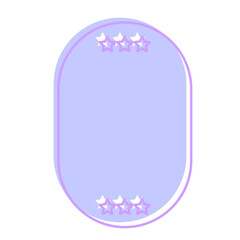 Cute Pastel Baby Note Frame with Star Icon. Soft Colored Border with Purple Line Template. Vintage Gently Baby Frame Decoration Element.  - 791709532