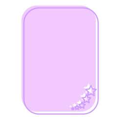 Cute Pastel Baby Note Frame with Star Icon. Soft Colored Border with Purple Line Template. Vintage Gently Baby Frame Decoration Element.  - 791709557