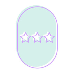 Cute Pastel Baby Note Frame with Star Icon. Soft Colored Border with Purple Line Template. Vintage Gently Baby Frame Decoration Element.  - 791709573