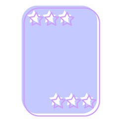 Cute Pastel Baby Note Frame with Star Icon. Soft Colored Border with Purple Line Template. Vintage Gently Baby Frame Decoration Element.  - 791709575