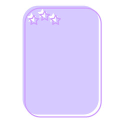Cute Pastel Baby Note Frame with Star Icon. Soft Colored Border with Purple Line Template. Vintage Gently Baby Frame Decoration Element.  - 791709593