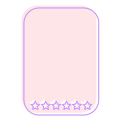 Cute Pastel Baby Note Frame with Star Icon. Soft Colored Border with Purple Line Template. Vintage Gently Baby Frame Decoration Element.  - 791709595