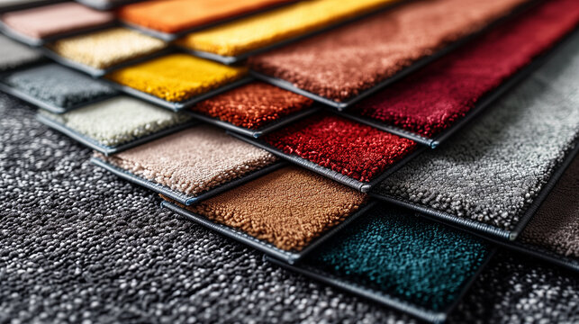 Choosing flooring material color from carpet samples