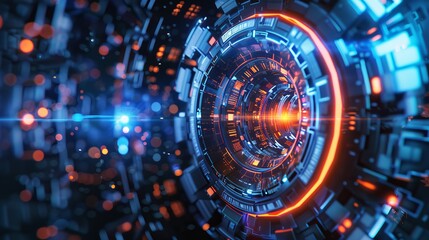Fototapeta premium A futuristic and imaginative 3D render of technology and progress AI generated illustration
