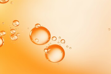 Orange bubble with water droplets on it, representing air and fluidity. Web banner with copy space for photo text or product, blank empty copyspace