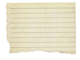Vintage Lined Ripped Paper Strip. Scrap Paper with Torn Edge, Scrapbook Sticky Notes, Notebook Page