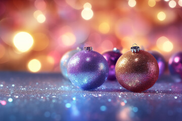 a group of shiny ornaments