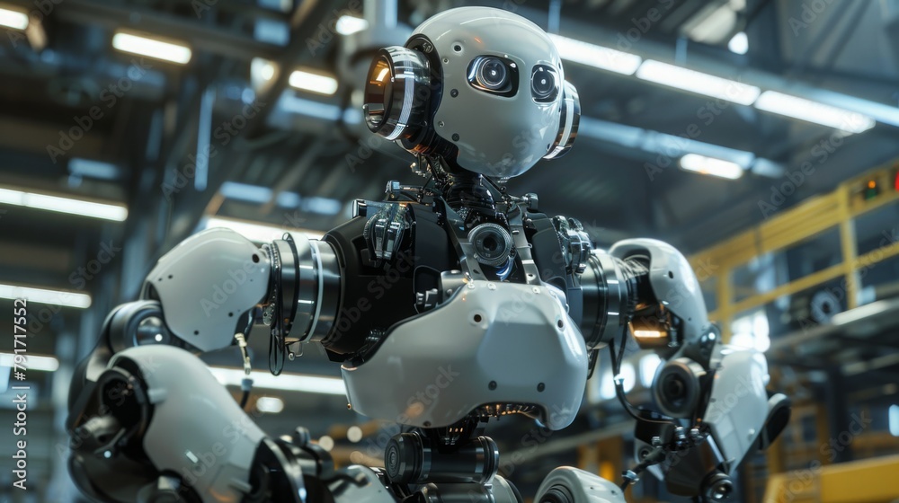 Leinwandbilder advanced humanoid robot in a high-tech workshop