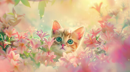 Obraz premium cat in the garden