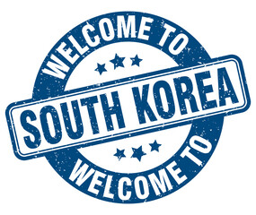 Welcome to South Korea stamp. South Korea round sign