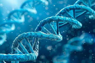 A DNA chain. The concept of modern bio technologies - obrazy, fototapety, plakaty